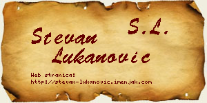 Stevan Lukanović vizit kartica